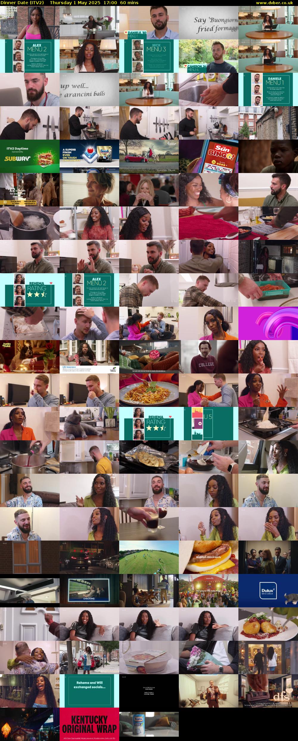 Dinner Date (ITV2) Thursday 1 May 2025 17:00 - 18:00