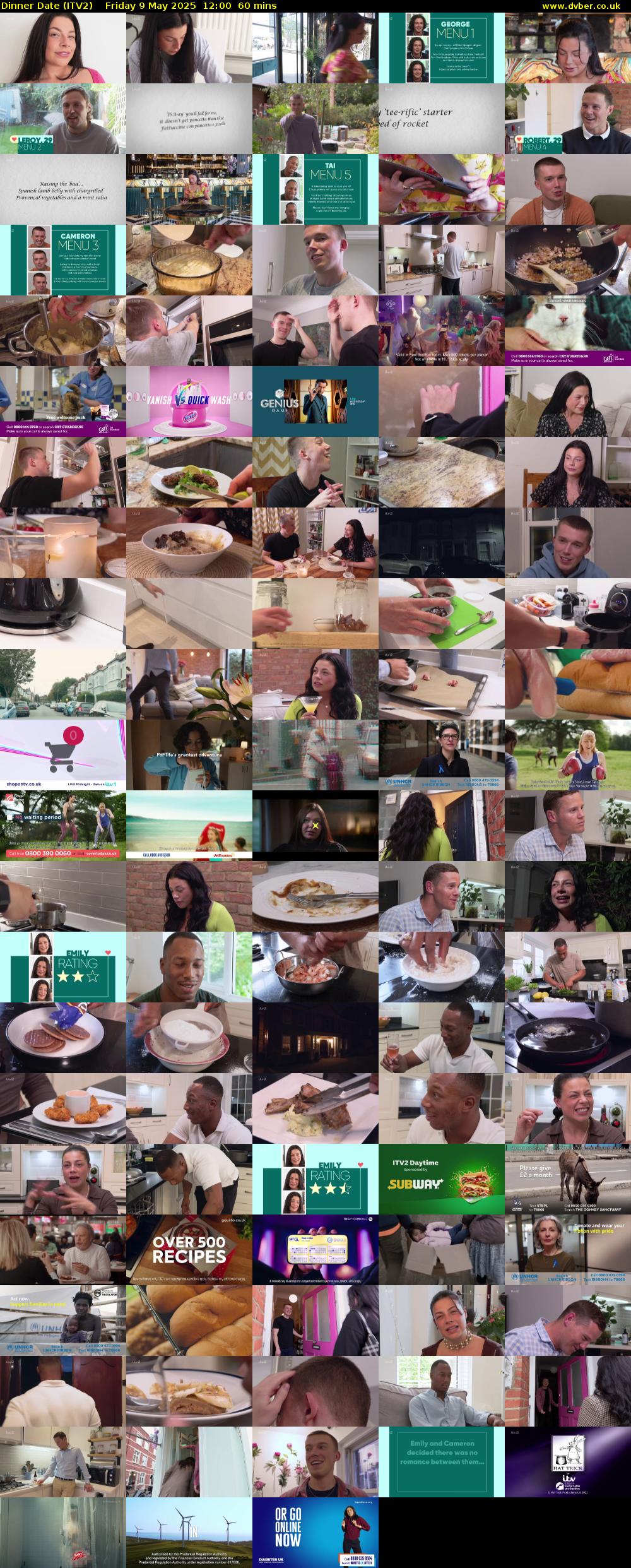 Dinner Date (ITV2) Friday 9 May 2025 12:00 - 13:00