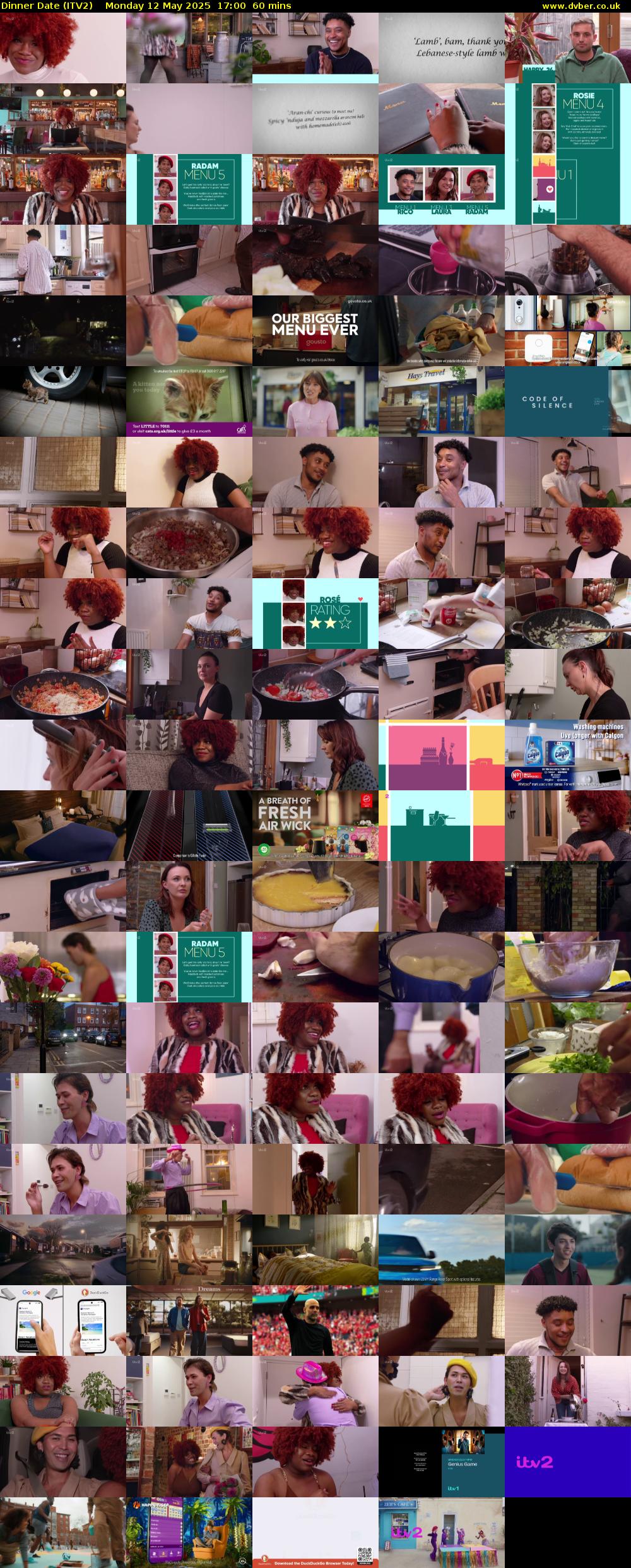 Dinner Date (ITV2) Monday 12 May 2025 17:00 - 18:00