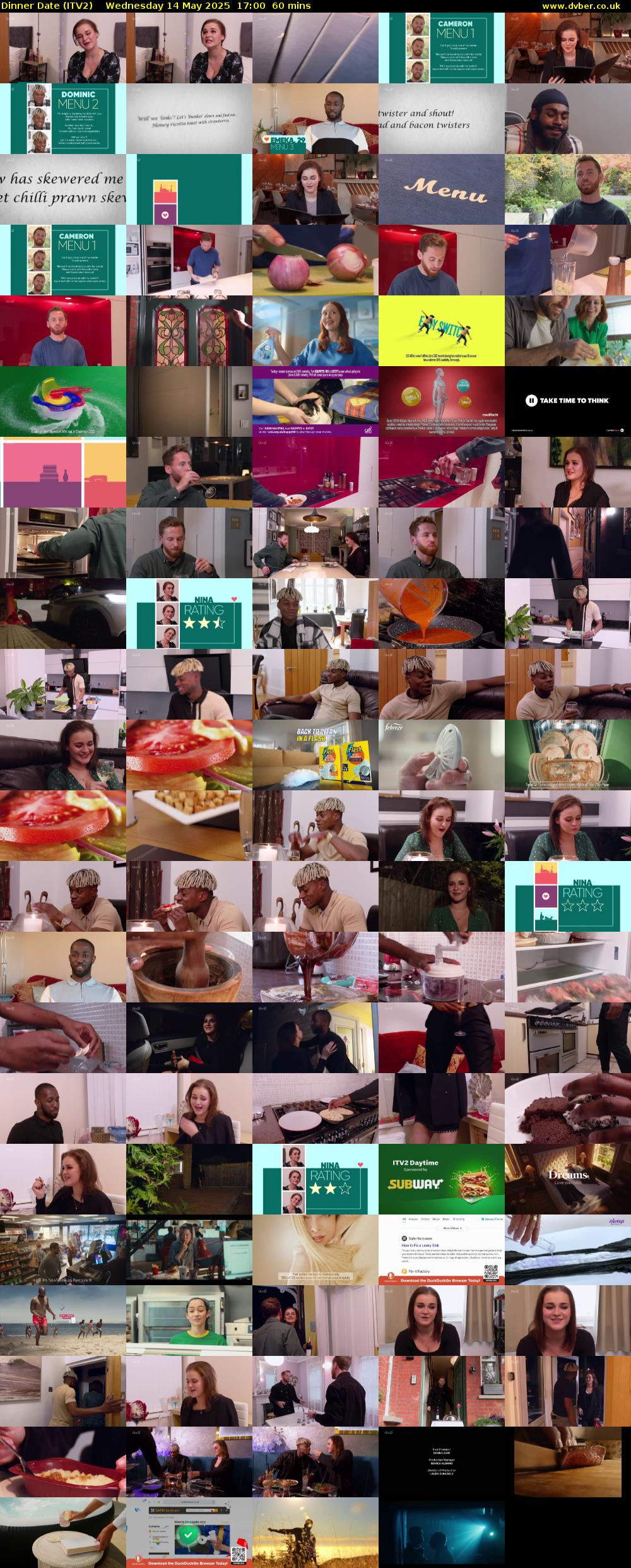 Dinner Date (ITV2) Wednesday 14 May 2025 17:00 - 18:00