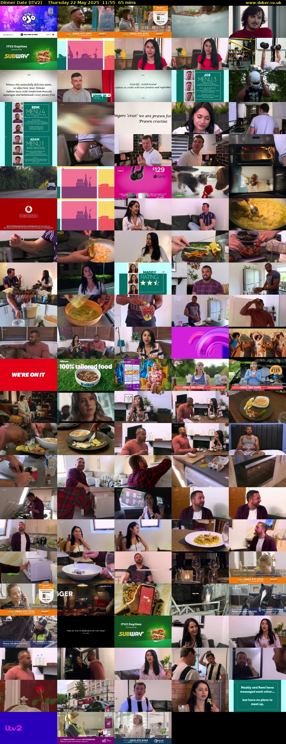 Dinner Date (ITV2) Thursday 22 May 2025 11:55 - 13:00