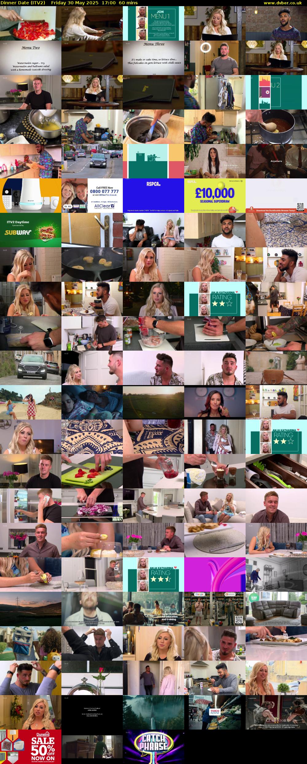 Dinner Date (ITV2) Friday 30 May 2025 17:00 - 18:00