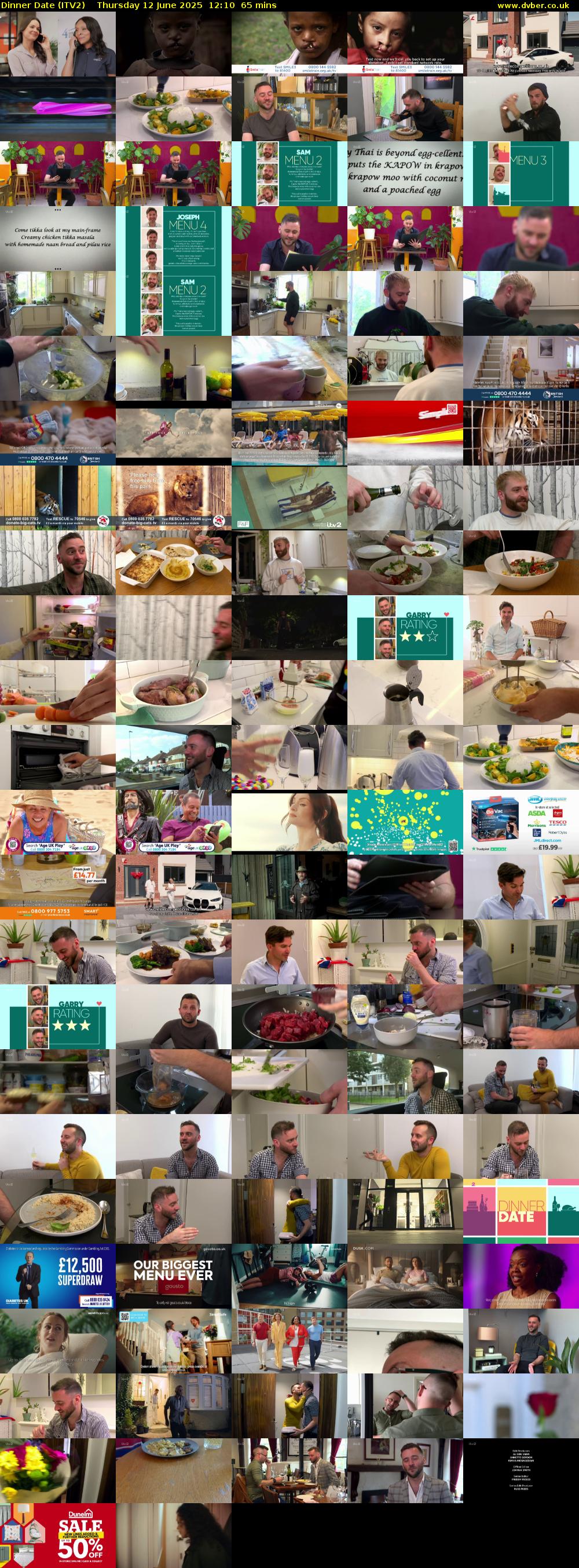 Dinner Date (ITV2) Thursday 12 June 2025 12:10 - 13:15