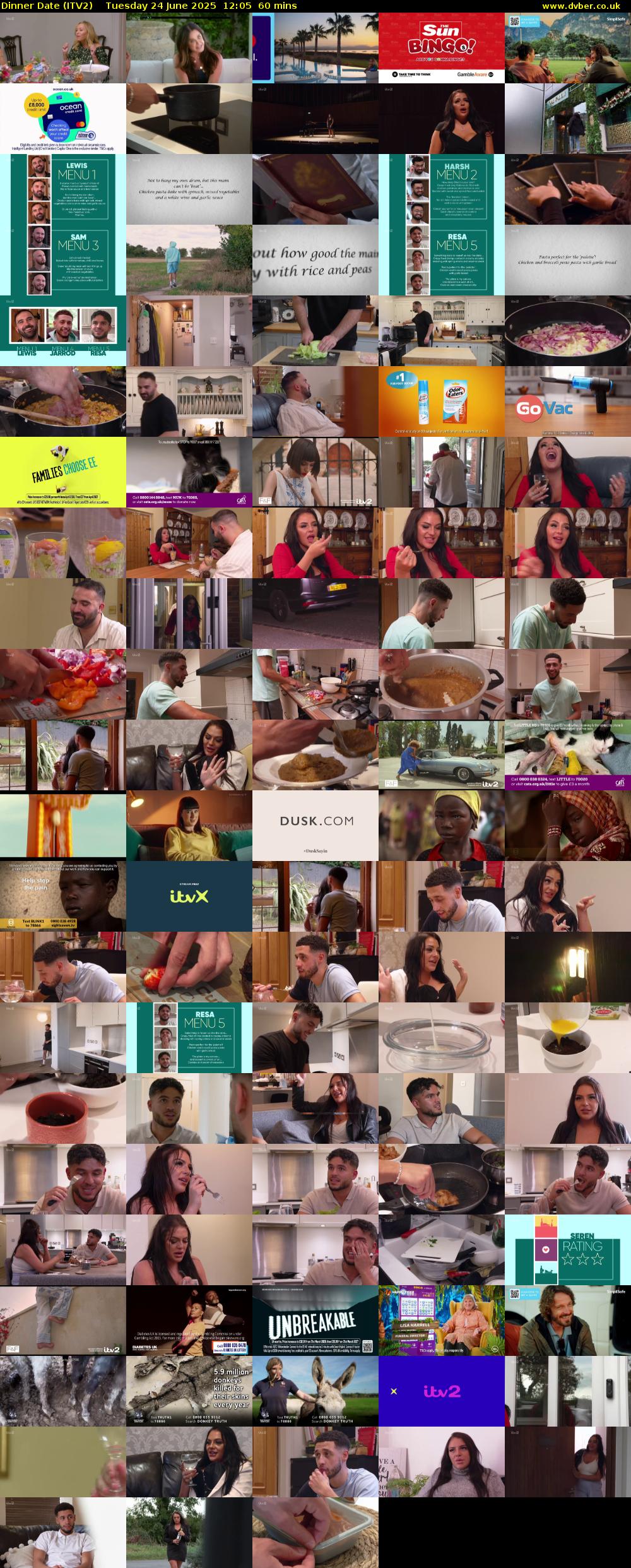 Dinner Date (ITV2) Tuesday 24 June 2025 12:05 - 13:05