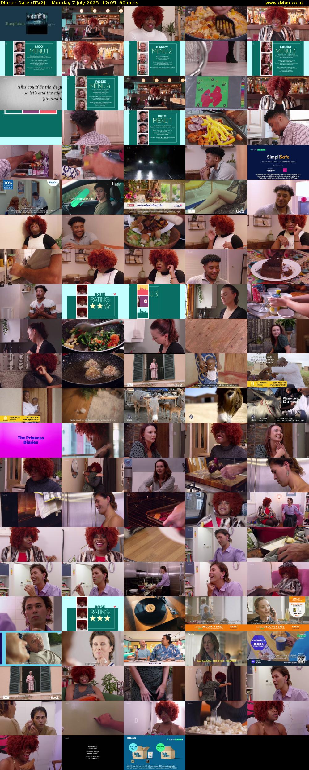 Dinner Date (ITV2) Monday 7 July 2025 12:05 - 13:05