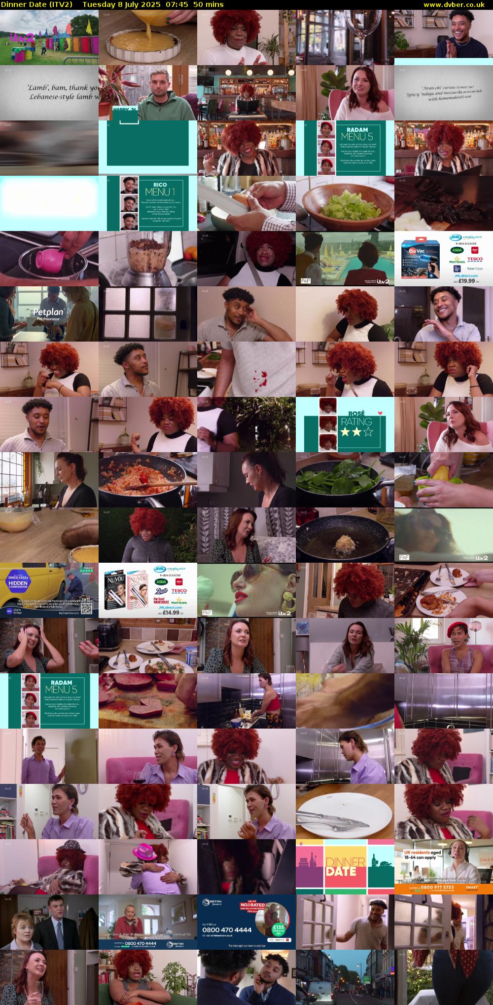Dinner Date (ITV2) Tuesday 8 July 2025 07:45 - 08:35