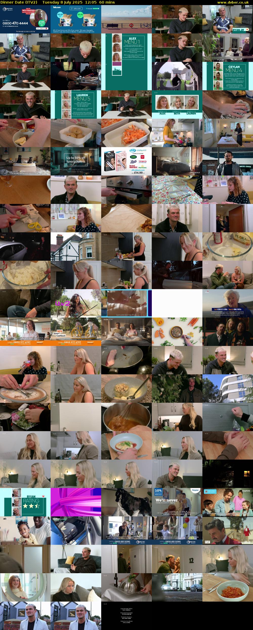 Dinner Date (ITV2) Tuesday 8 July 2025 12:05 - 13:05