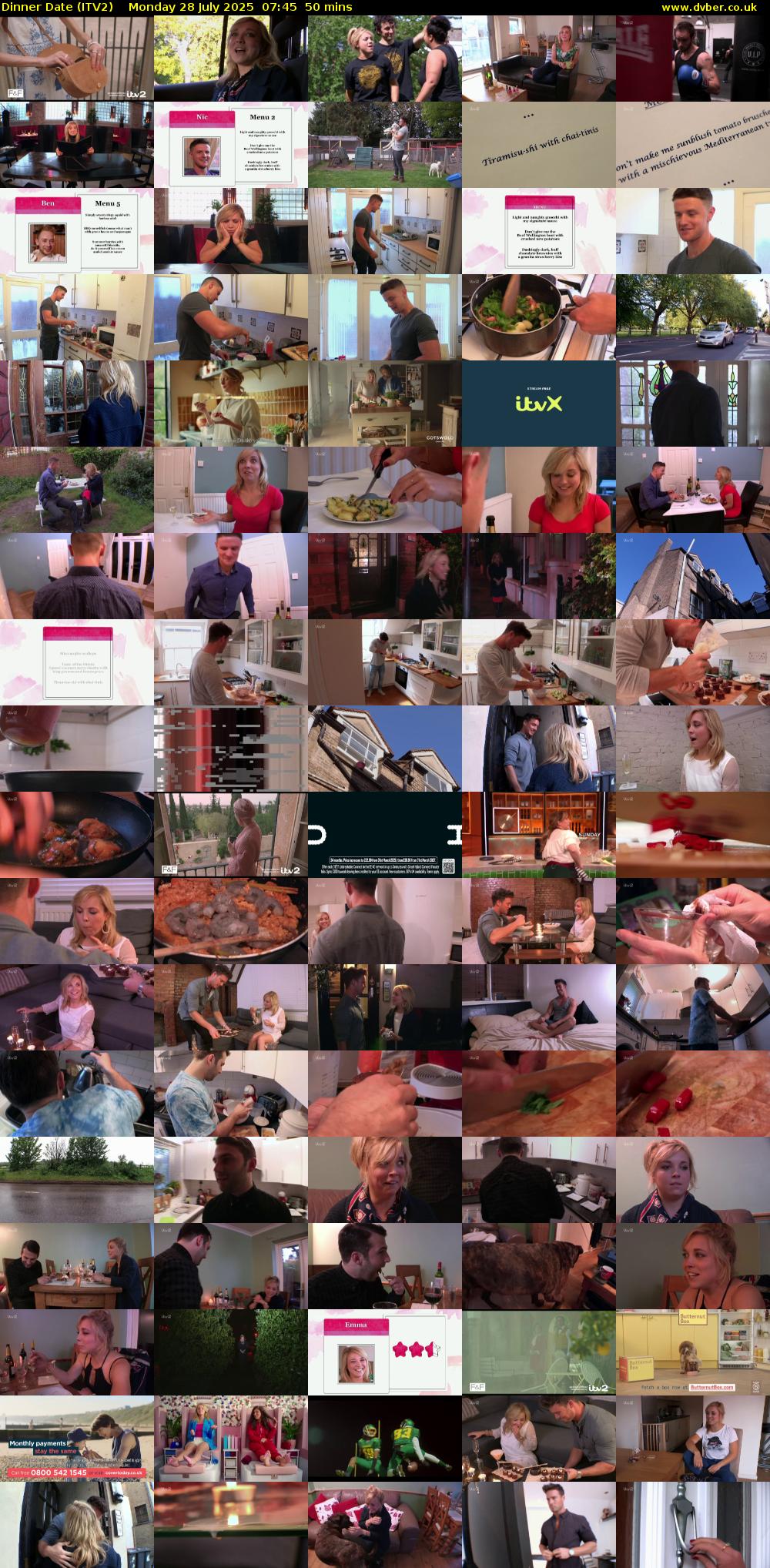 Dinner Date (ITV2) Monday 28 July 2025 07:45 - 08:35
