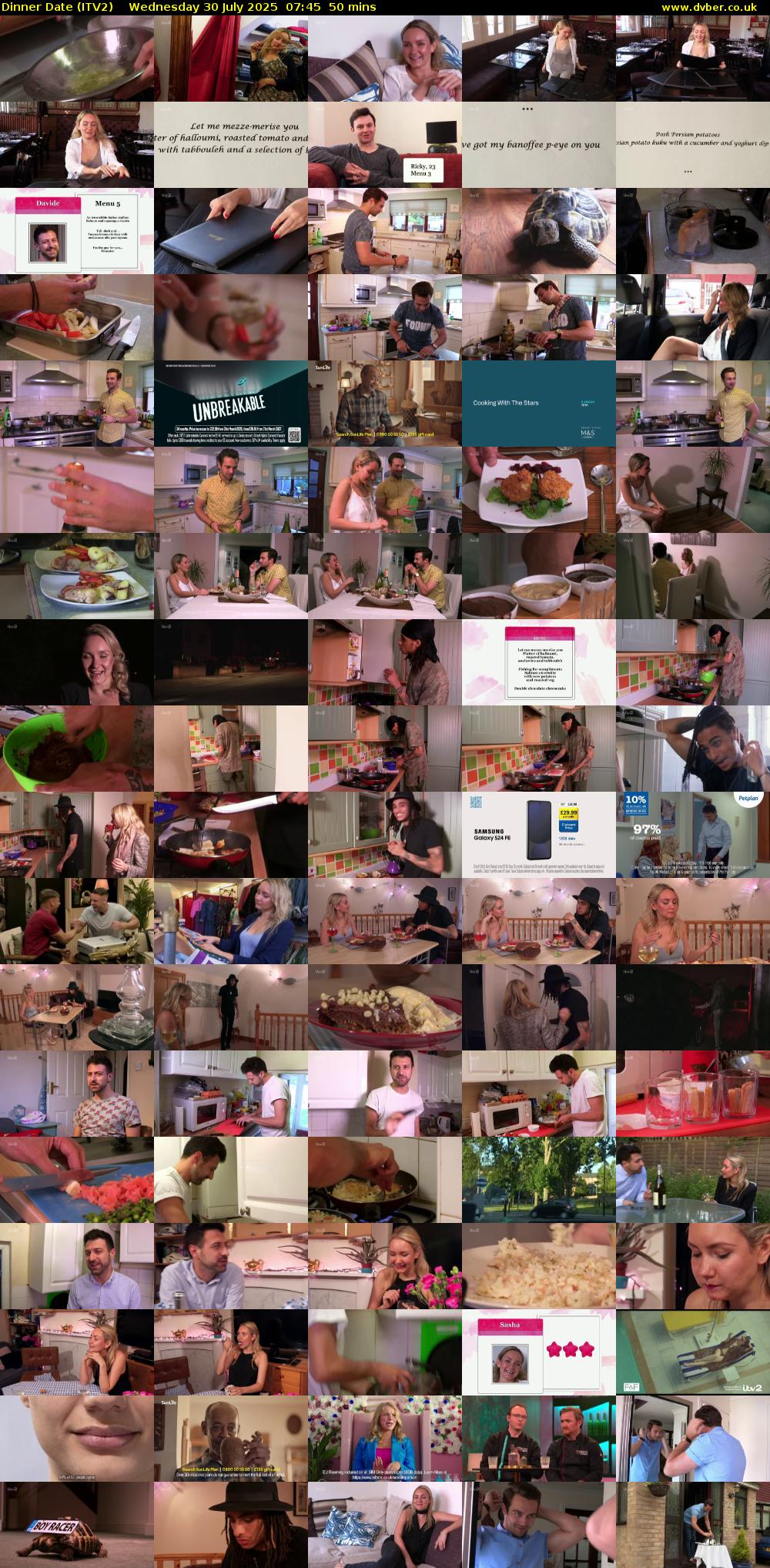 Dinner Date (ITV2) Wednesday 30 July 2025 07:45 - 08:35