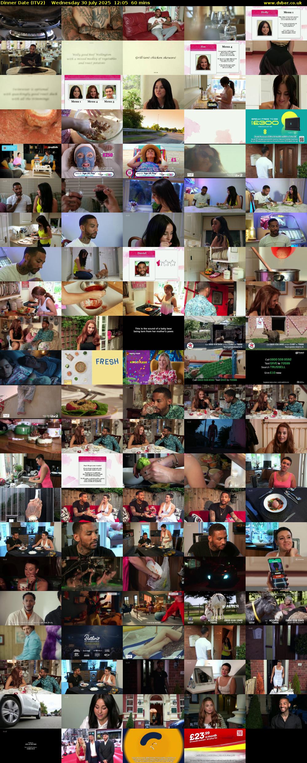 Dinner Date (ITV2) Wednesday 30 July 2025 12:05 - 13:05