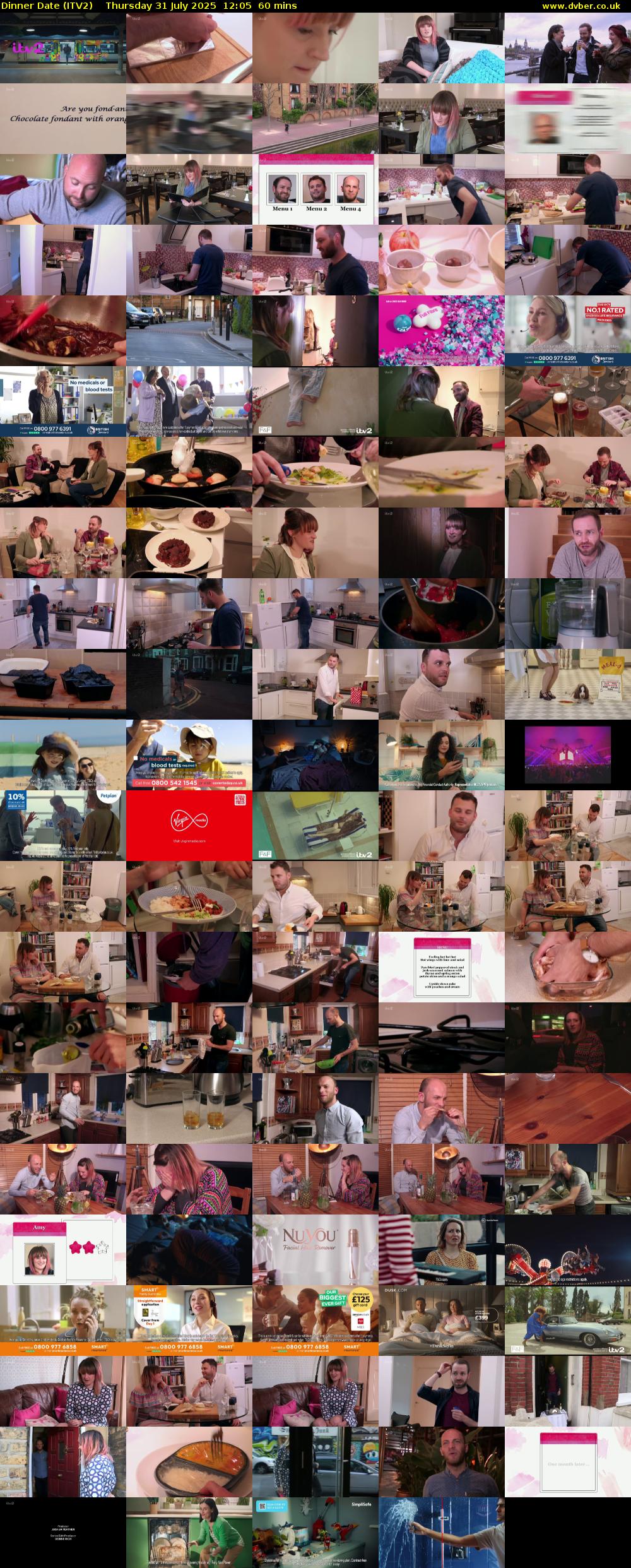 Dinner Date (ITV2) Thursday 31 July 2025 12:05 - 13:05