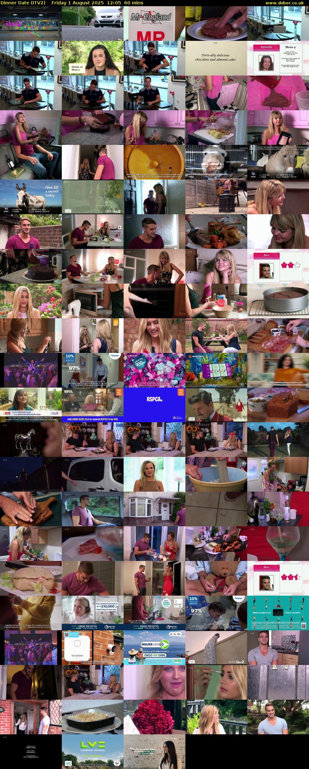 Dinner Date (ITV2) Friday 1 August 2025 12:05 - 13:05