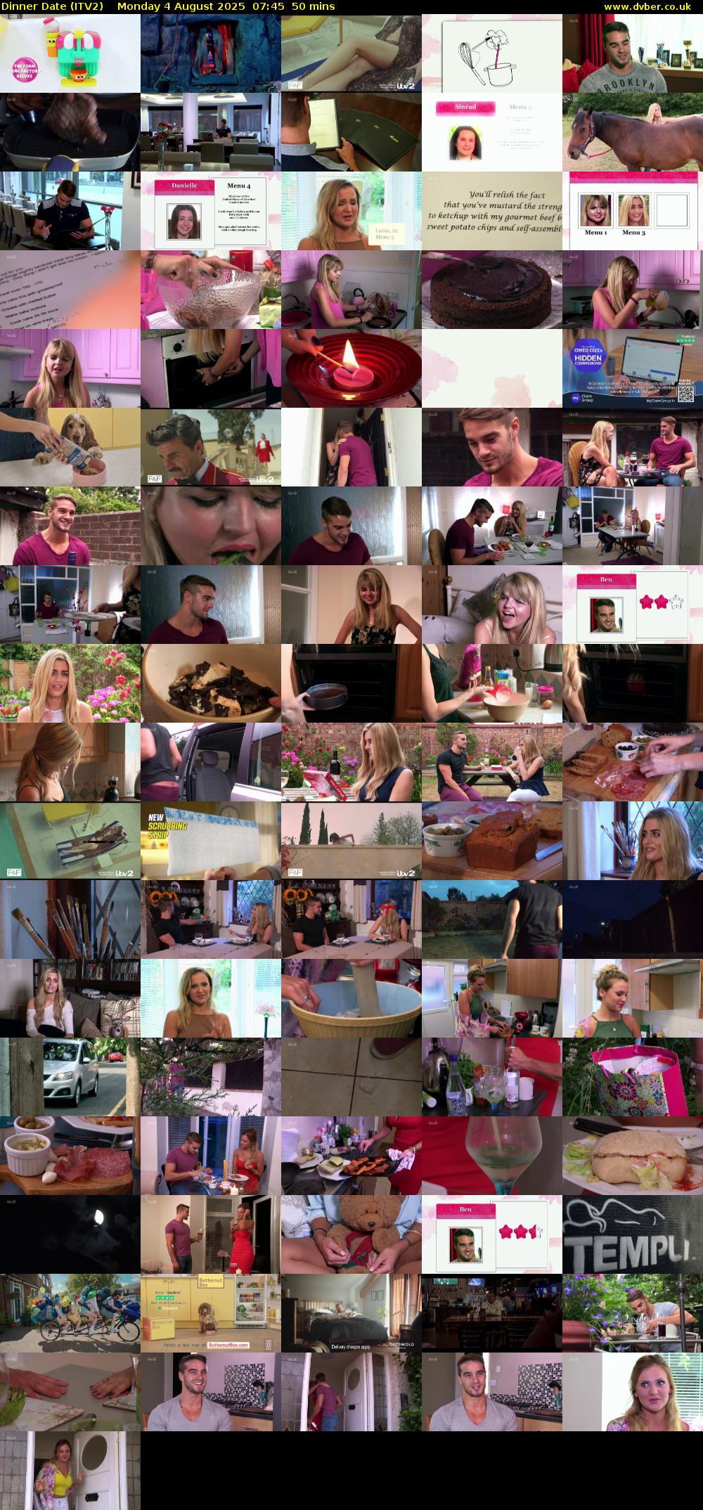 Dinner Date (ITV2) Monday 4 August 2025 07:45 - 08:35