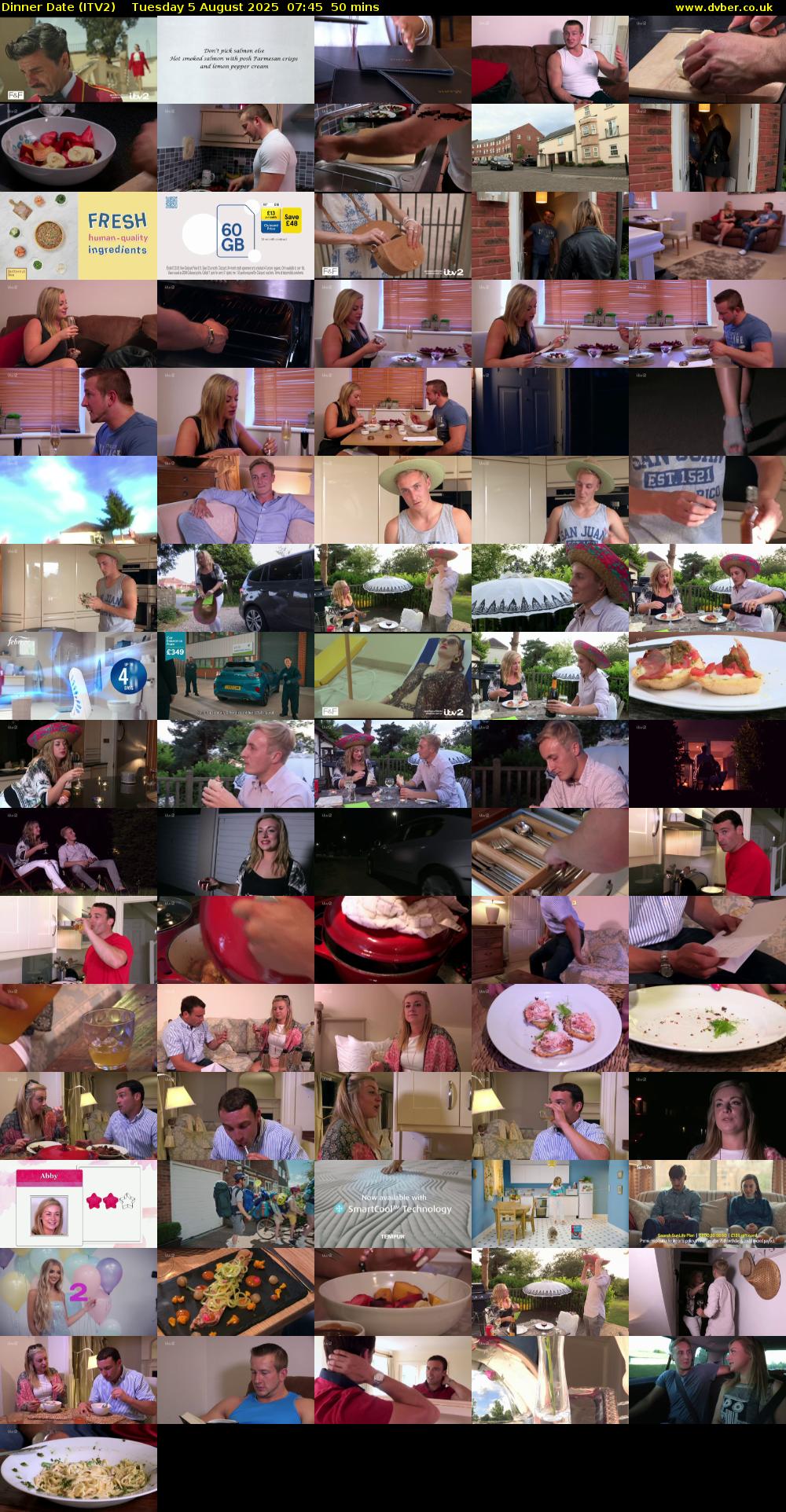 Dinner Date (ITV2) Tuesday 5 August 2025 07:45 - 08:35