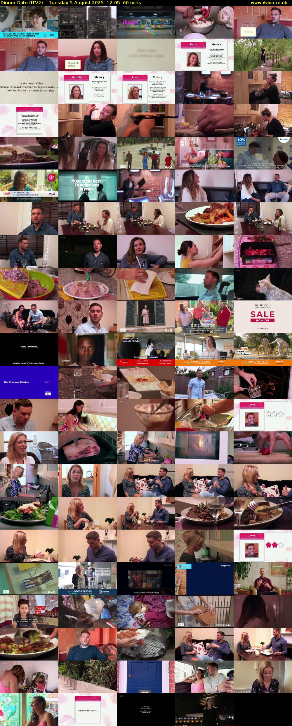 Dinner Date (ITV2) Tuesday 5 August 2025 12:05 - 13:05