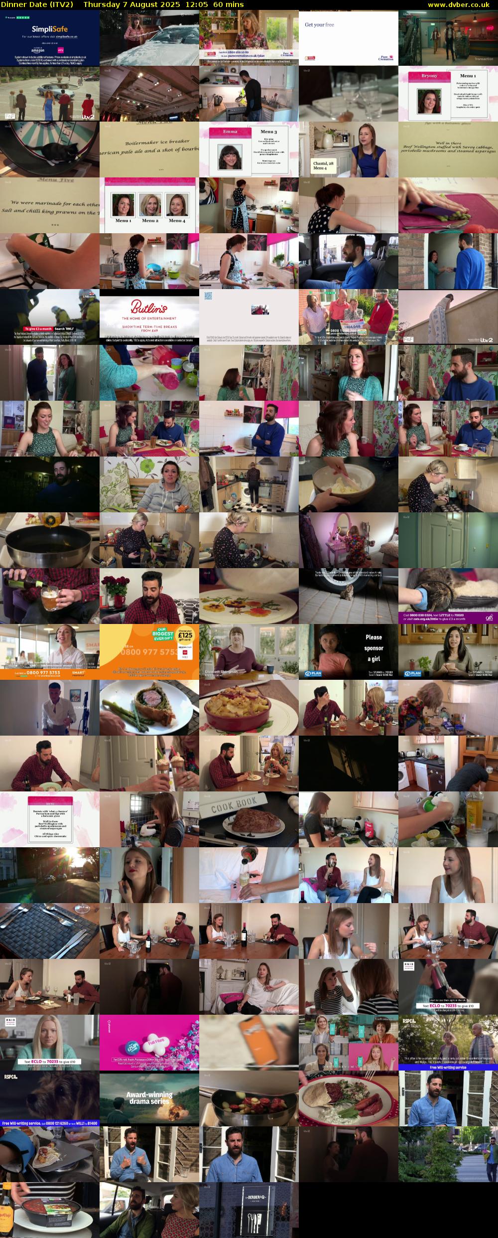 Dinner Date (ITV2) Thursday 7 August 2025 12:05 - 13:05