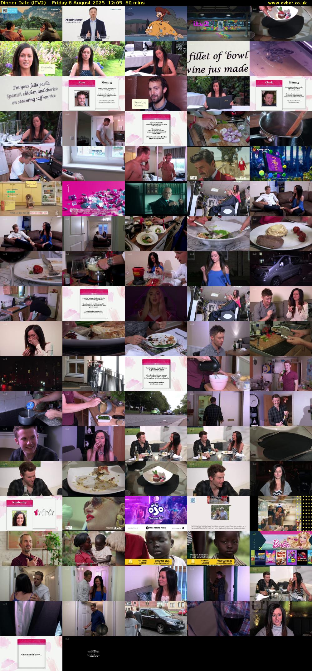 Dinner Date (ITV2) Friday 8 August 2025 12:05 - 13:05
