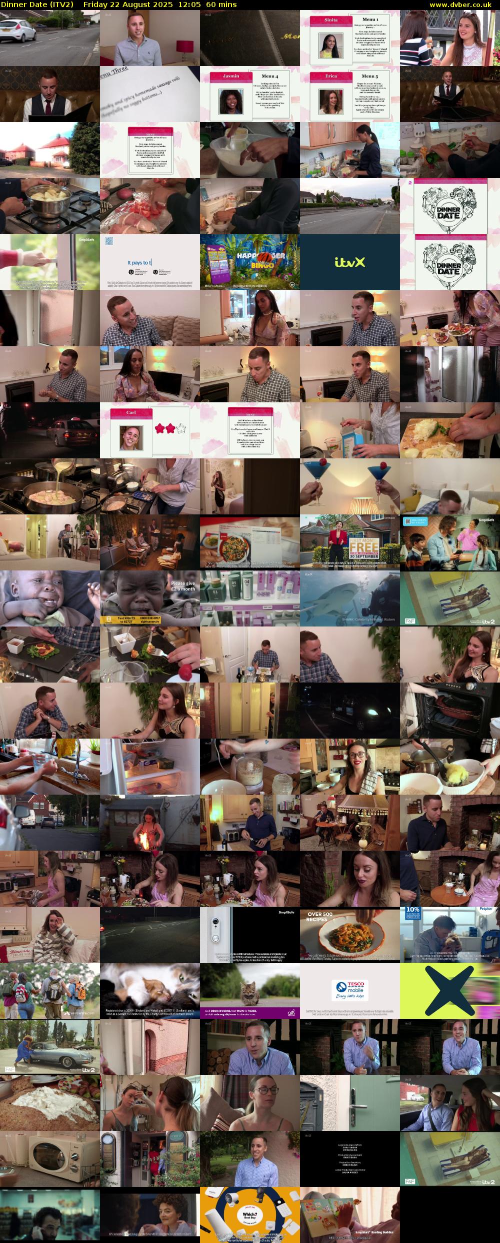 Dinner Date (ITV2) Friday 22 August 2025 12:05 - 13:05
