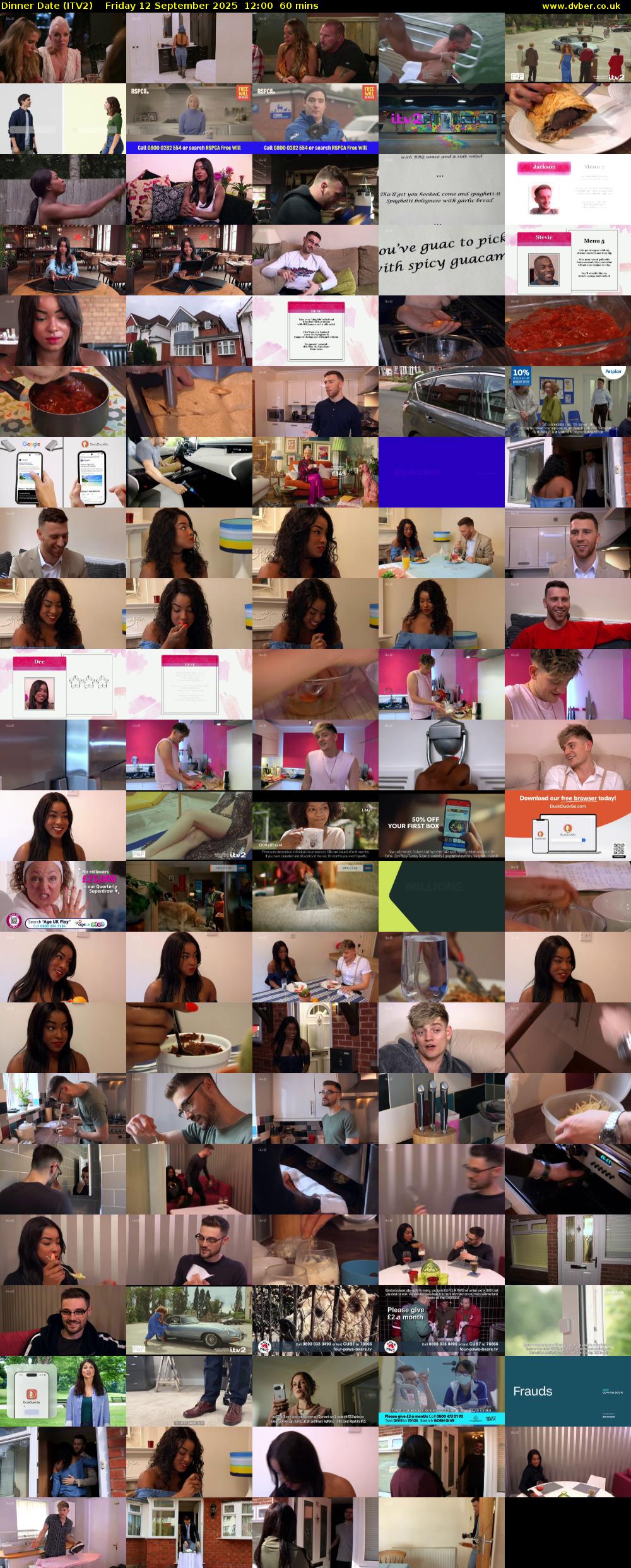 Dinner Date (ITV2) Friday 12 September 2025 12:00 - 13:00