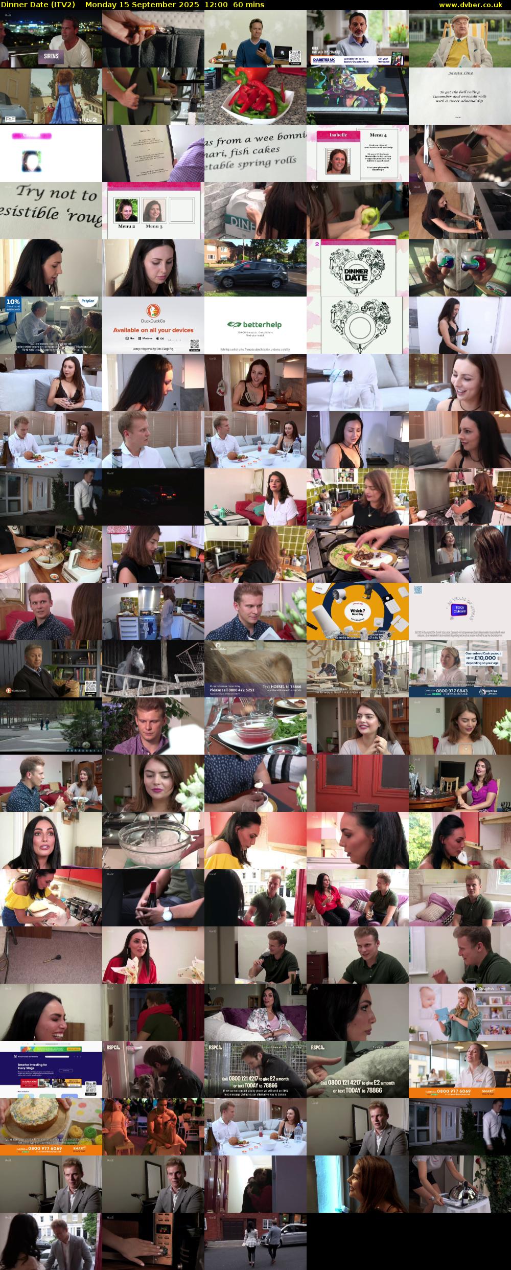 Dinner Date (ITV2) Monday 15 September 2025 12:00 - 13:00