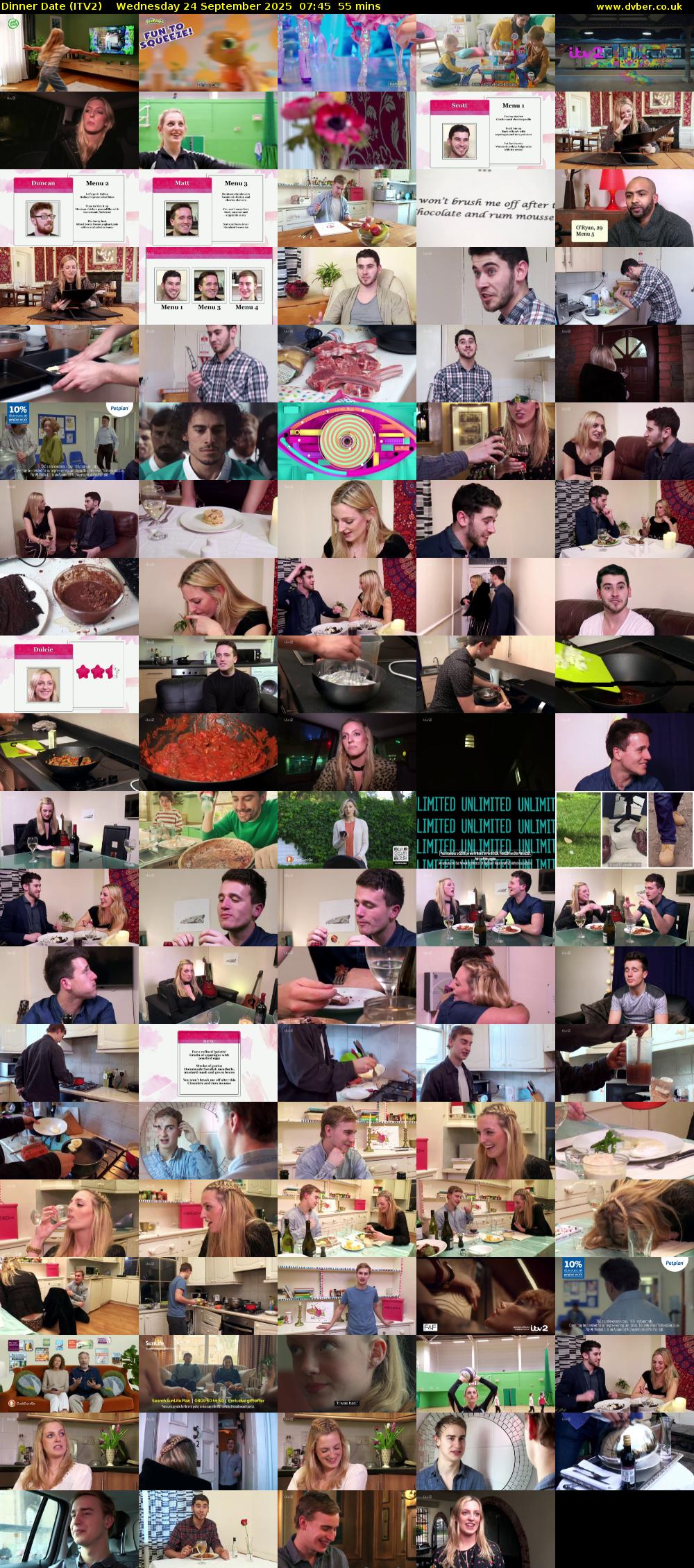 Dinner Date (ITV2) Wednesday 24 September 2025 07:45 - 08:40