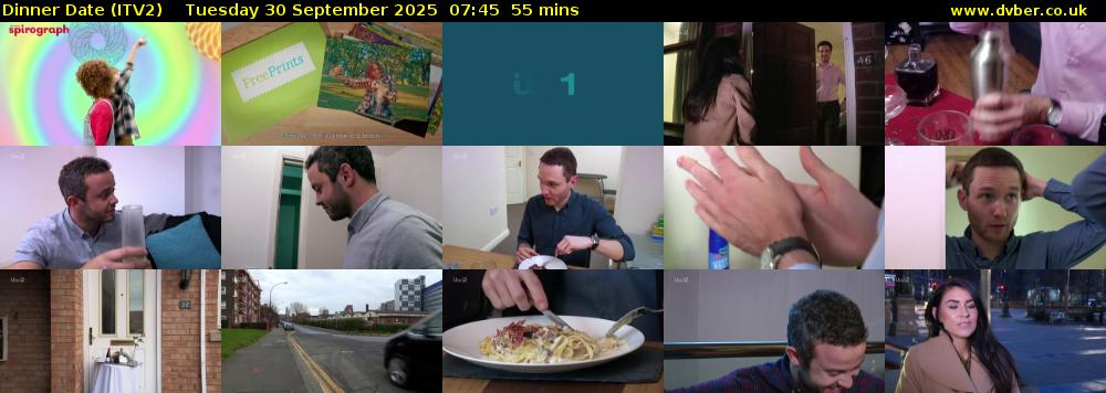 Dinner Date (ITV2) Tuesday 30 September 2025 07:45 - 08:40