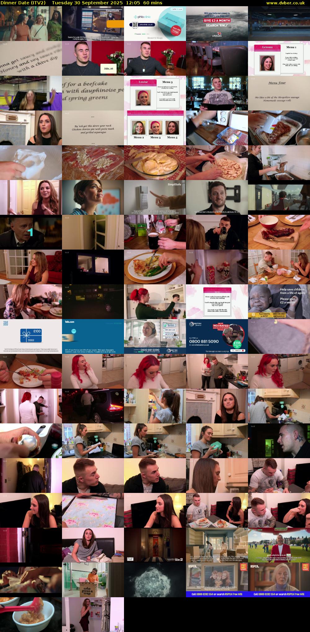Dinner Date (ITV2) Tuesday 30 September 2025 12:05 - 13:05