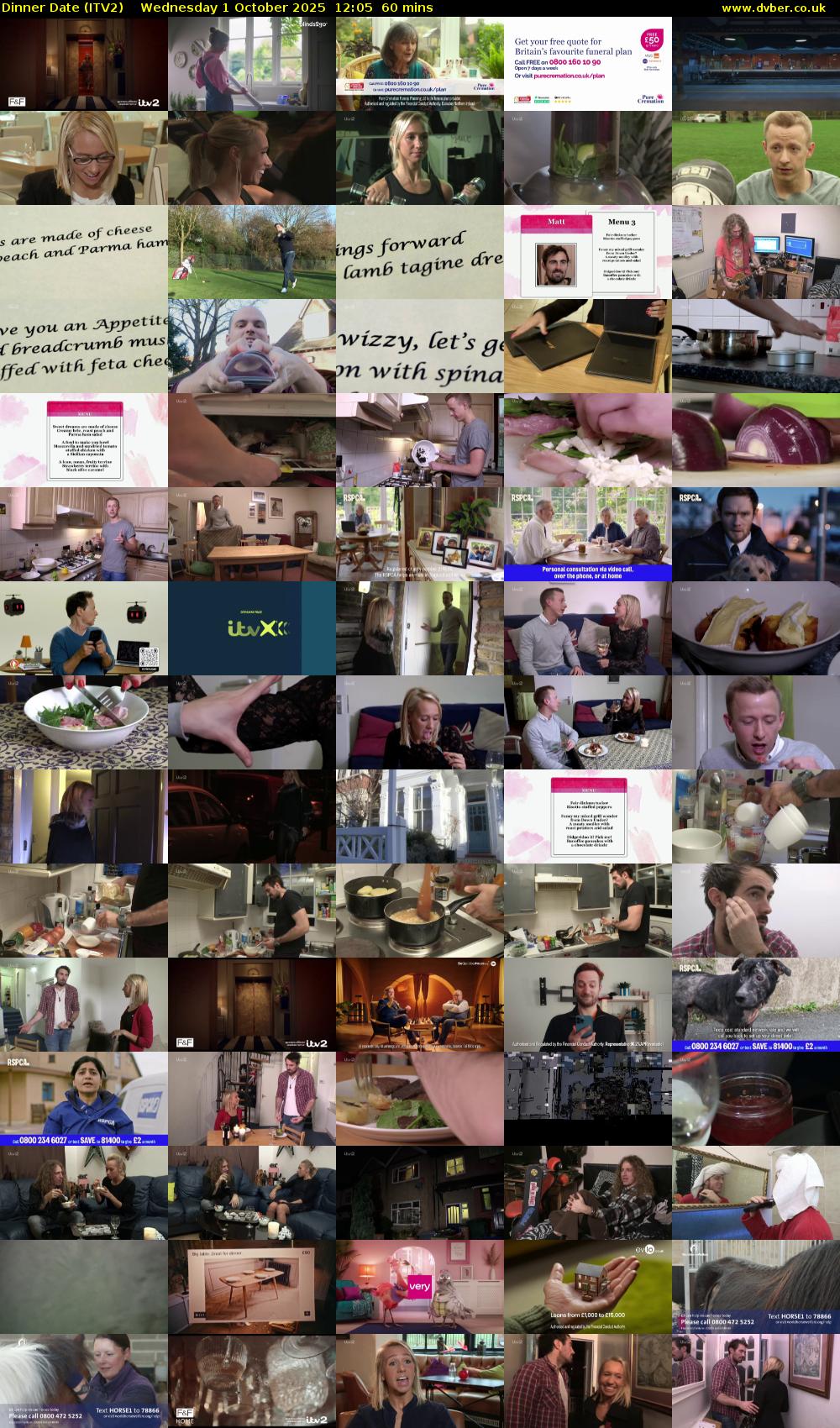Dinner Date (ITV2) Wednesday 1 October 2025 12:05 - 13:05