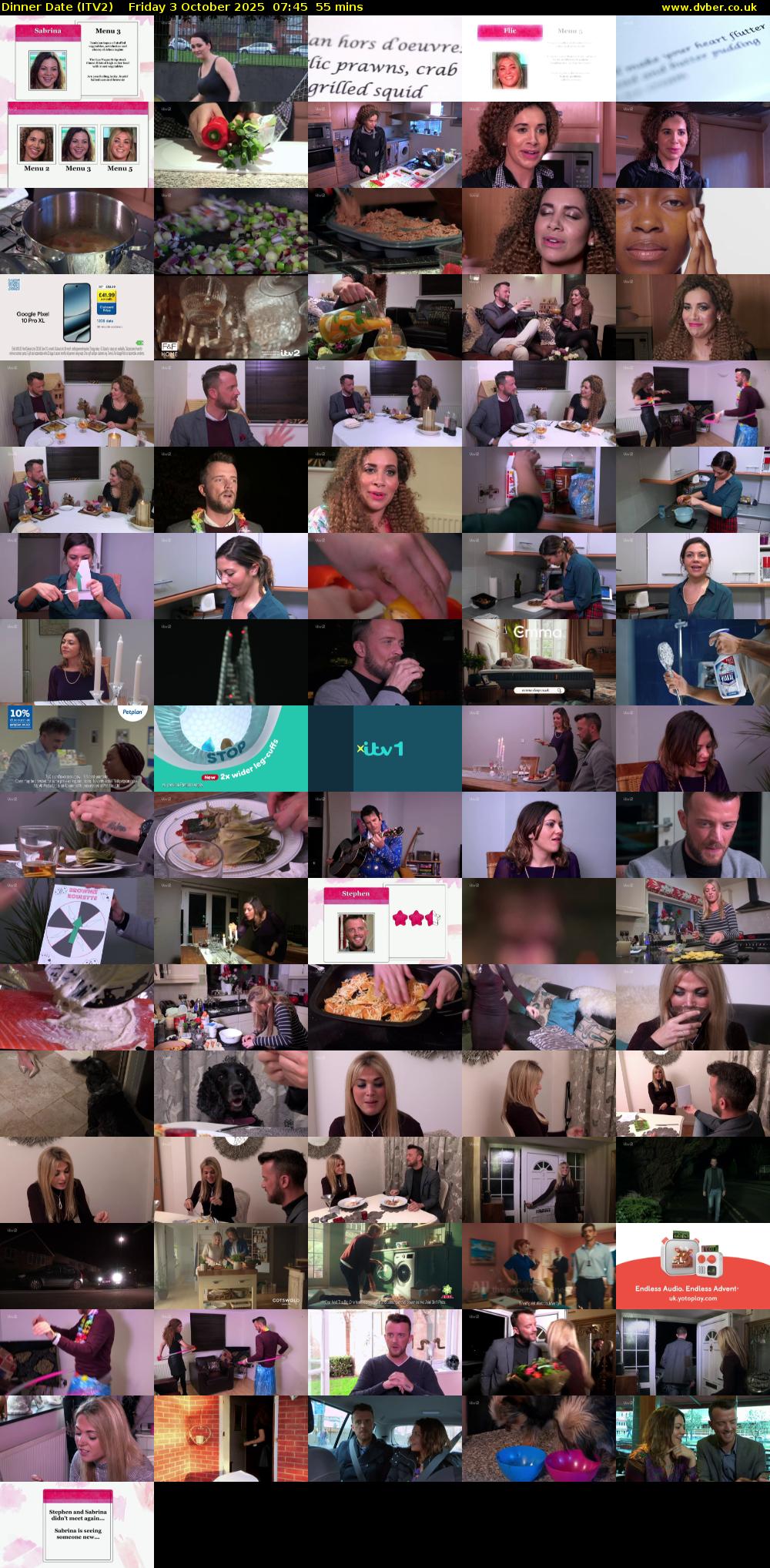 Dinner Date (ITV2) Friday 3 October 2025 07:45 - 08:40