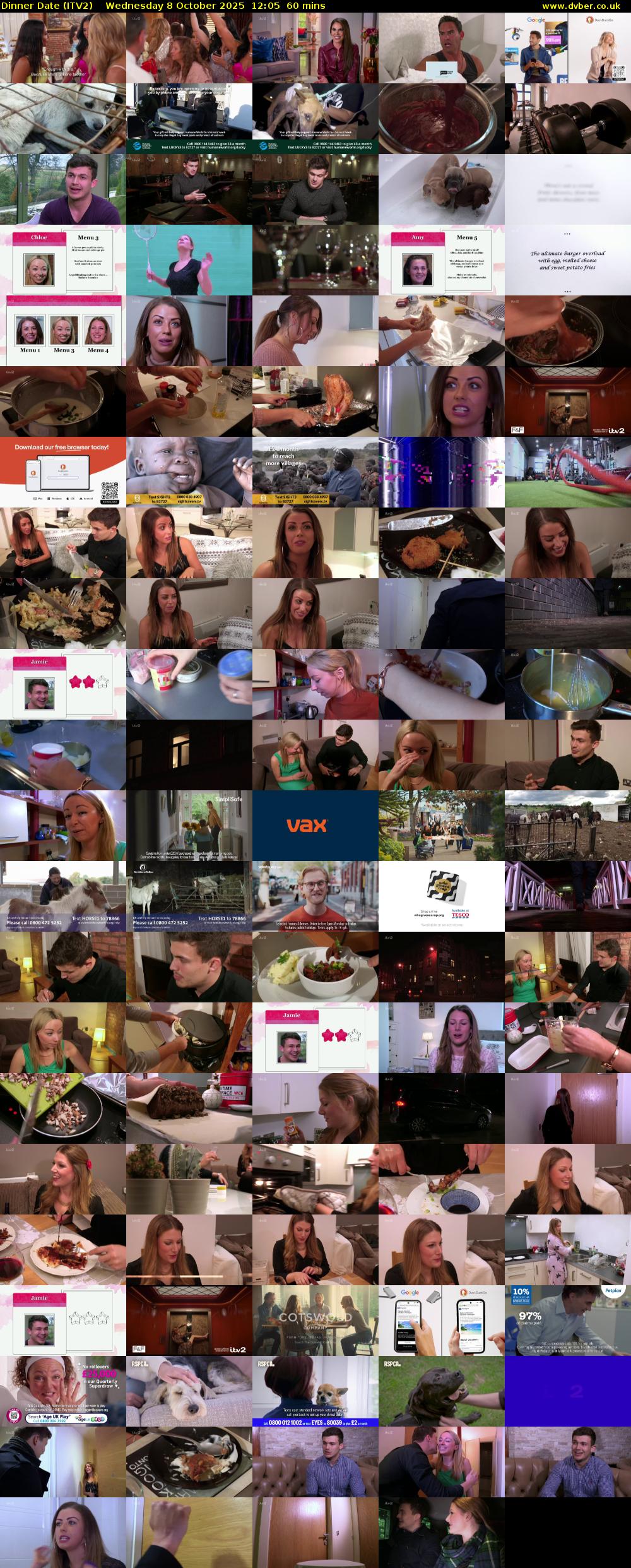 Dinner Date (ITV2) Wednesday 8 October 2025 12:05 - 13:05