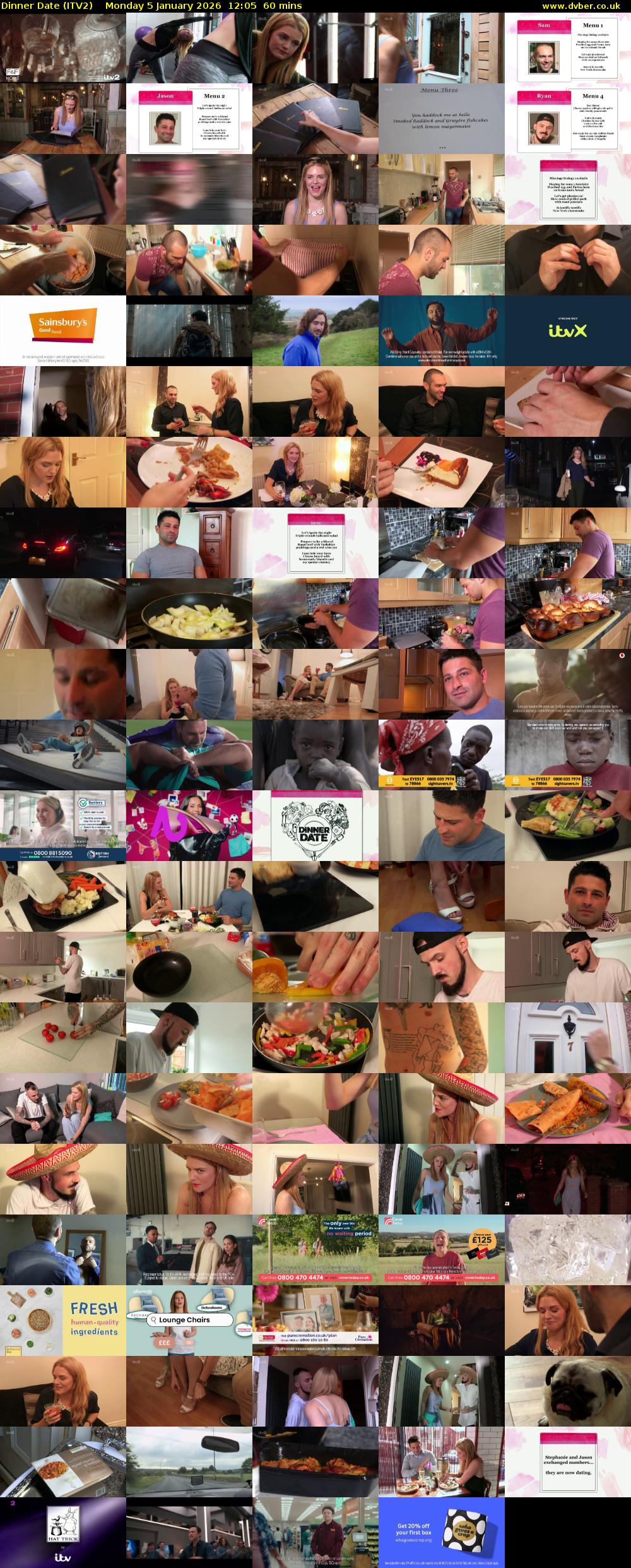 Dinner Date (ITV2) Monday 5 January 2026 12:05 - 13:05