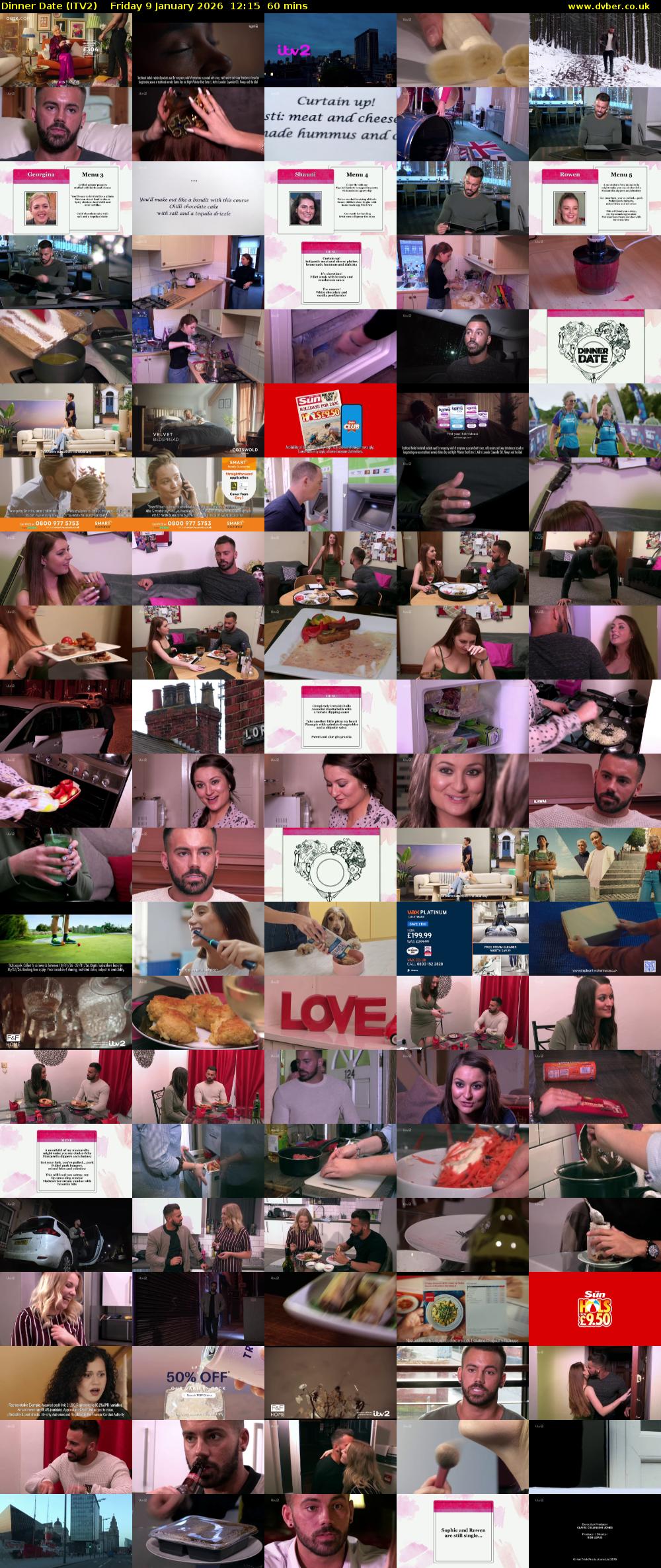 Dinner Date (ITV2) Friday 9 January 2026 12:15 - 13:15