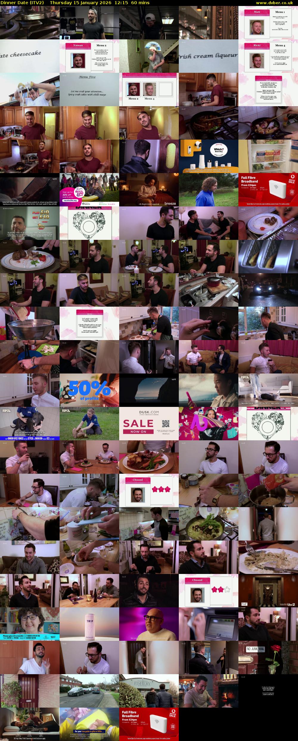 Dinner Date (ITV2) Thursday 15 January 2026 12:15 - 13:15