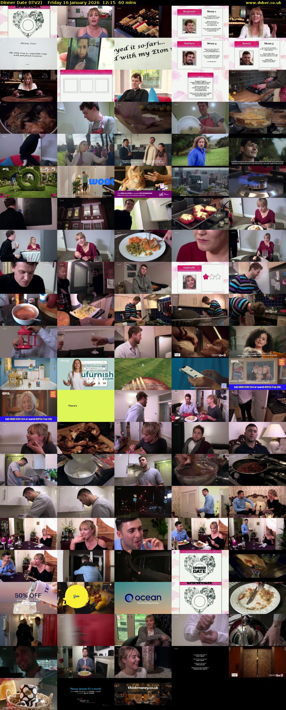 Dinner Date (ITV2) Friday 16 January 2026 12:15 - 13:15