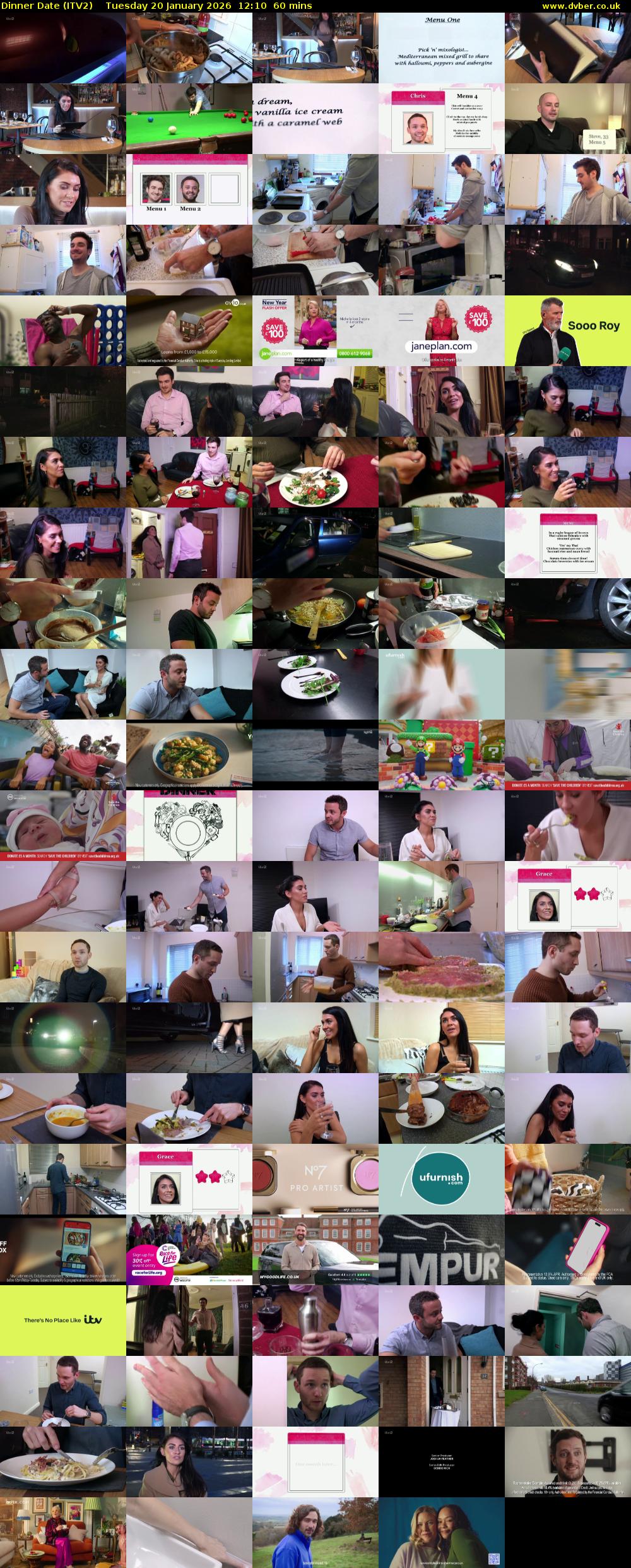 Dinner Date (ITV2) Tuesday 20 January 2026 12:10 - 13:10