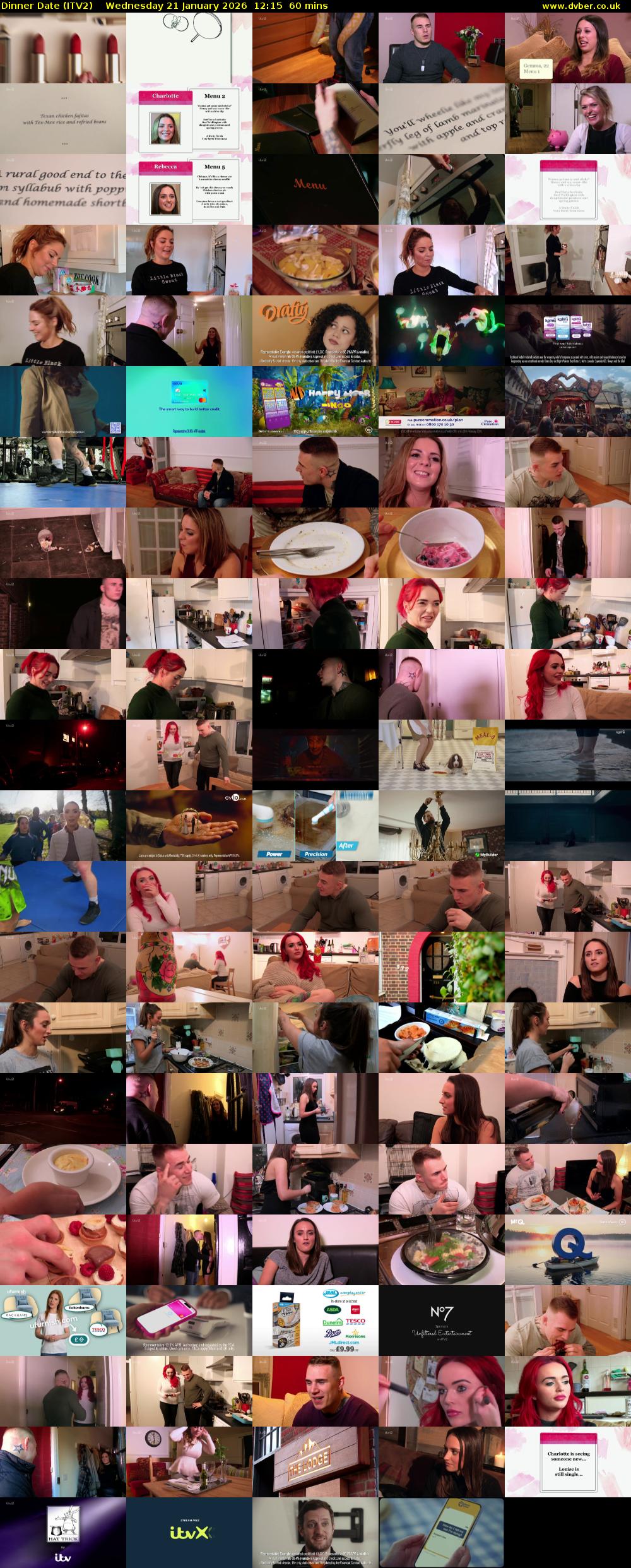 Dinner Date (ITV2) Wednesday 21 January 2026 12:15 - 13:15