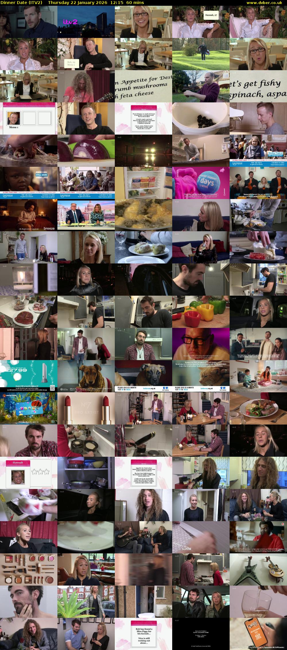 Dinner Date (ITV2) Thursday 22 January 2026 12:15 - 13:15