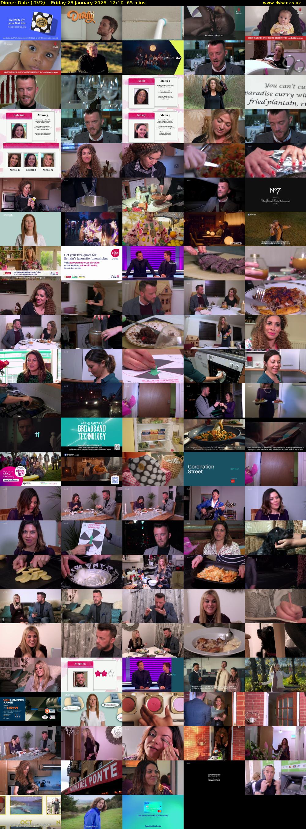 Dinner Date (ITV2) Friday 23 January 2026 12:10 - 13:15