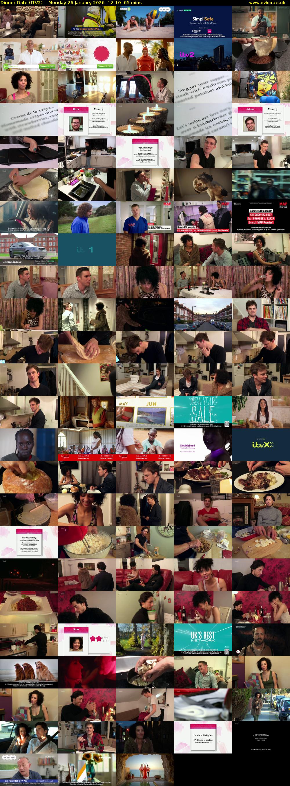 Dinner Date (ITV2) Monday 26 January 2026 12:10 - 13:15