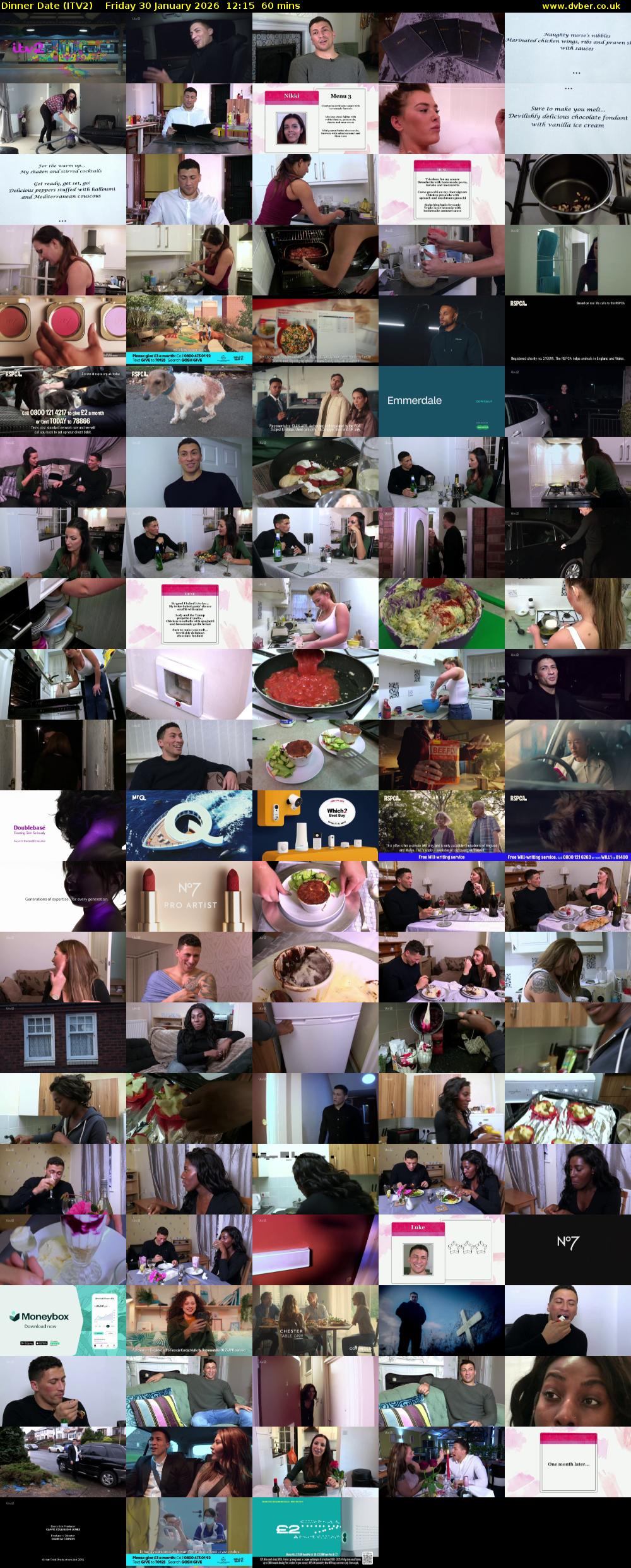 Dinner Date (ITV2) Friday 30 January 2026 12:15 - 13:15