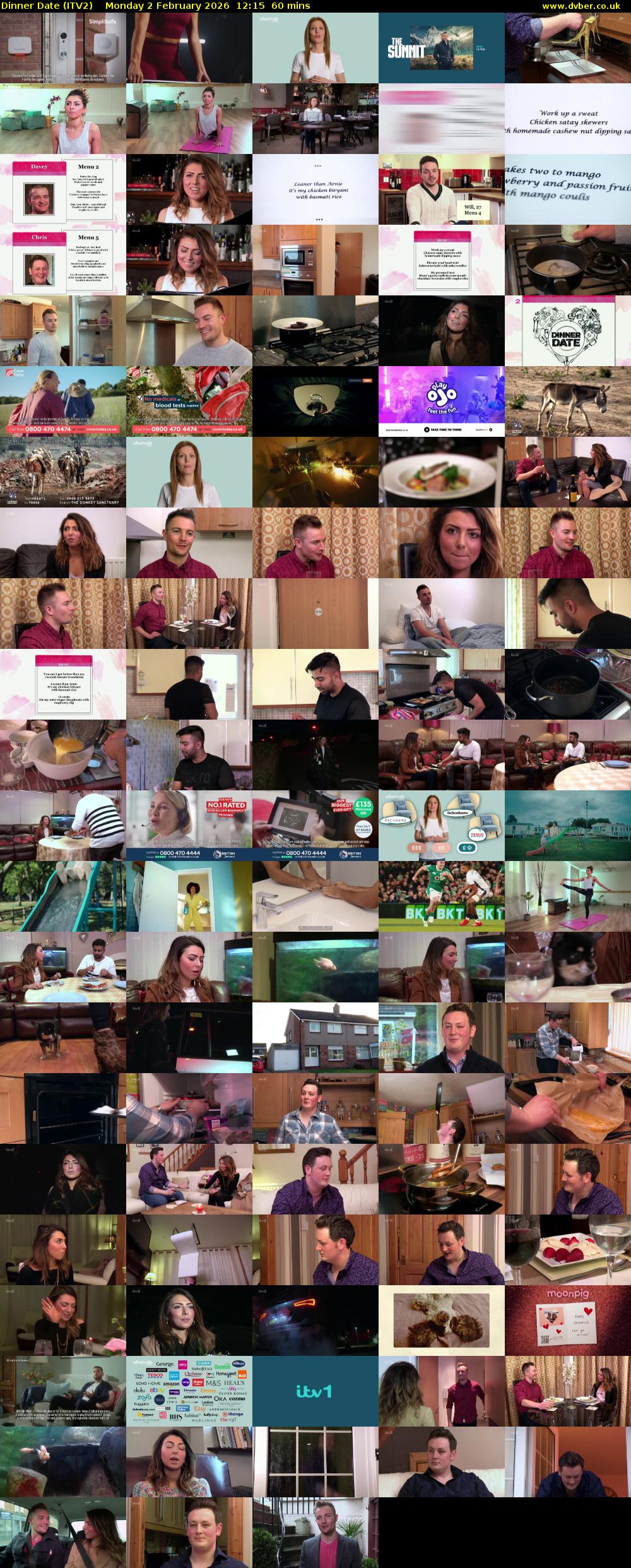 Dinner Date (ITV2) Monday 2 February 2026 12:15 - 13:15