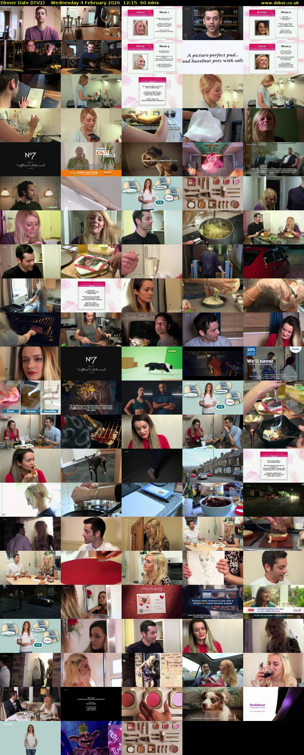Dinner Date (ITV2) Wednesday 4 February 2026 12:15 - 13:15