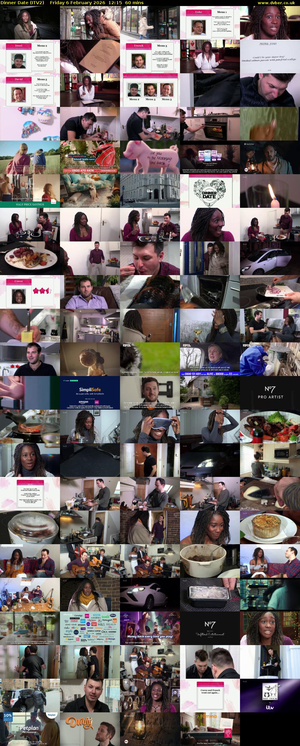 Dinner Date (ITV2) Friday 6 February 2026 12:15 - 13:15