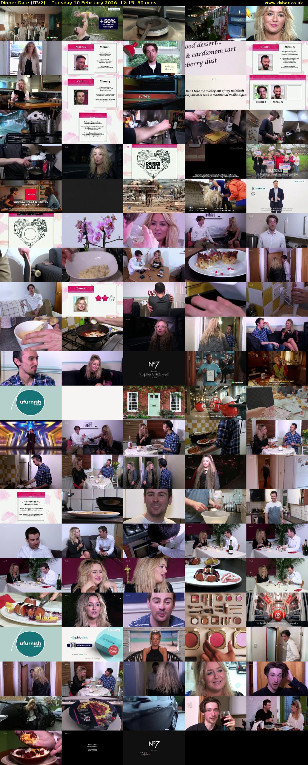 Dinner Date (ITV2) Tuesday 10 February 2026 12:15 - 13:15