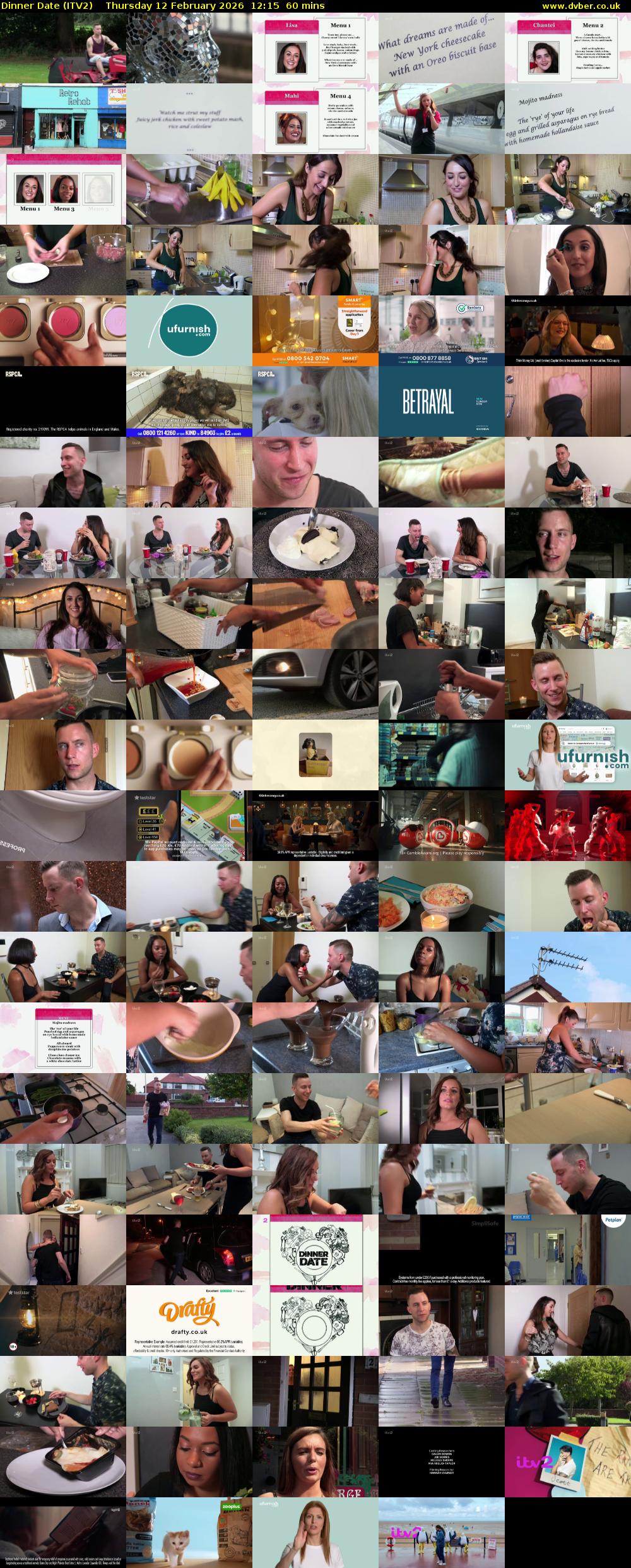 Dinner Date (ITV2) Thursday 12 February 2026 12:15 - 13:15