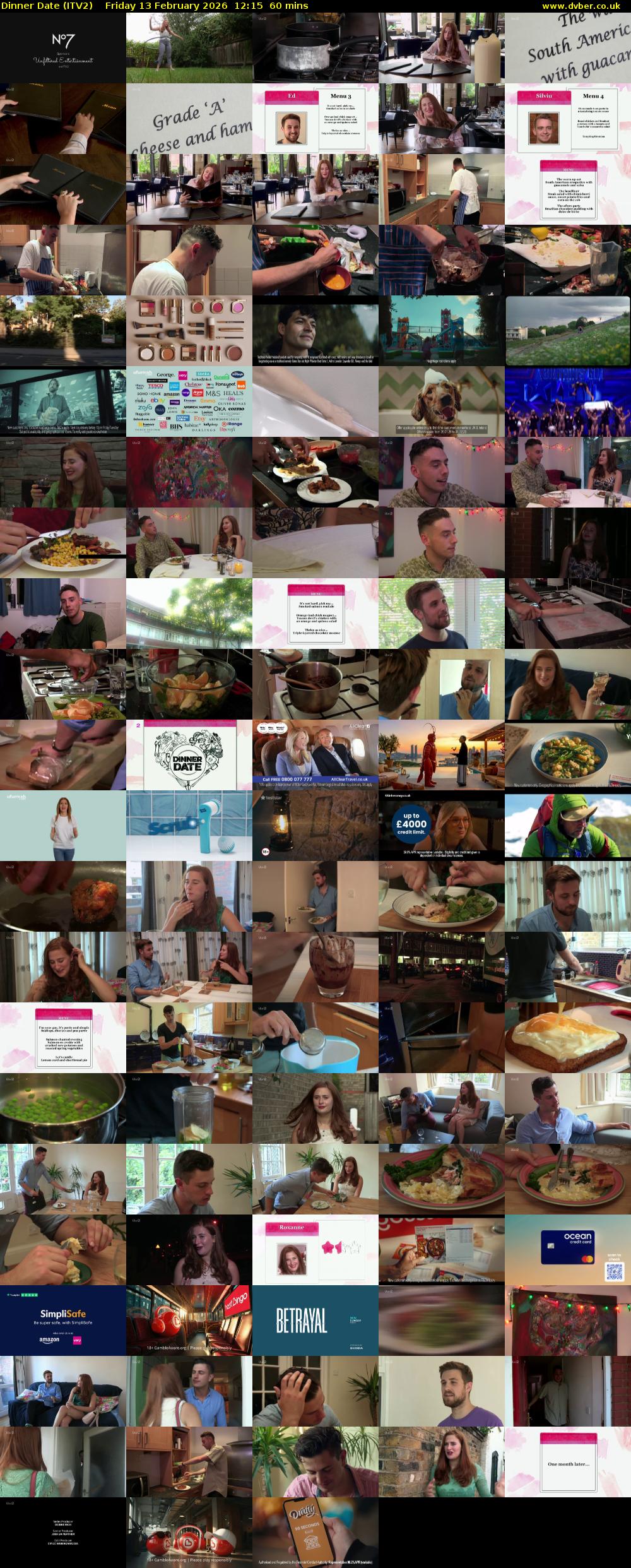 Dinner Date (ITV2) Friday 13 February 2026 12:15 - 13:15