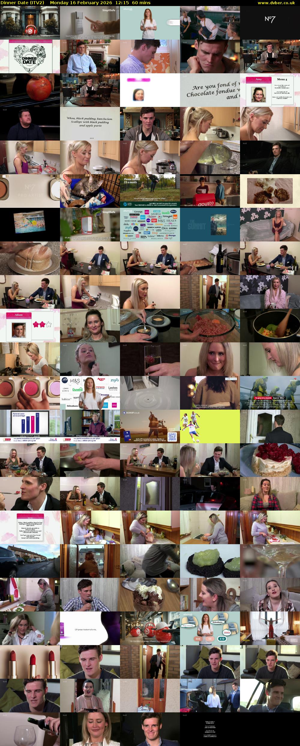 Dinner Date (ITV2) Monday 16 February 2026 12:15 - 13:15