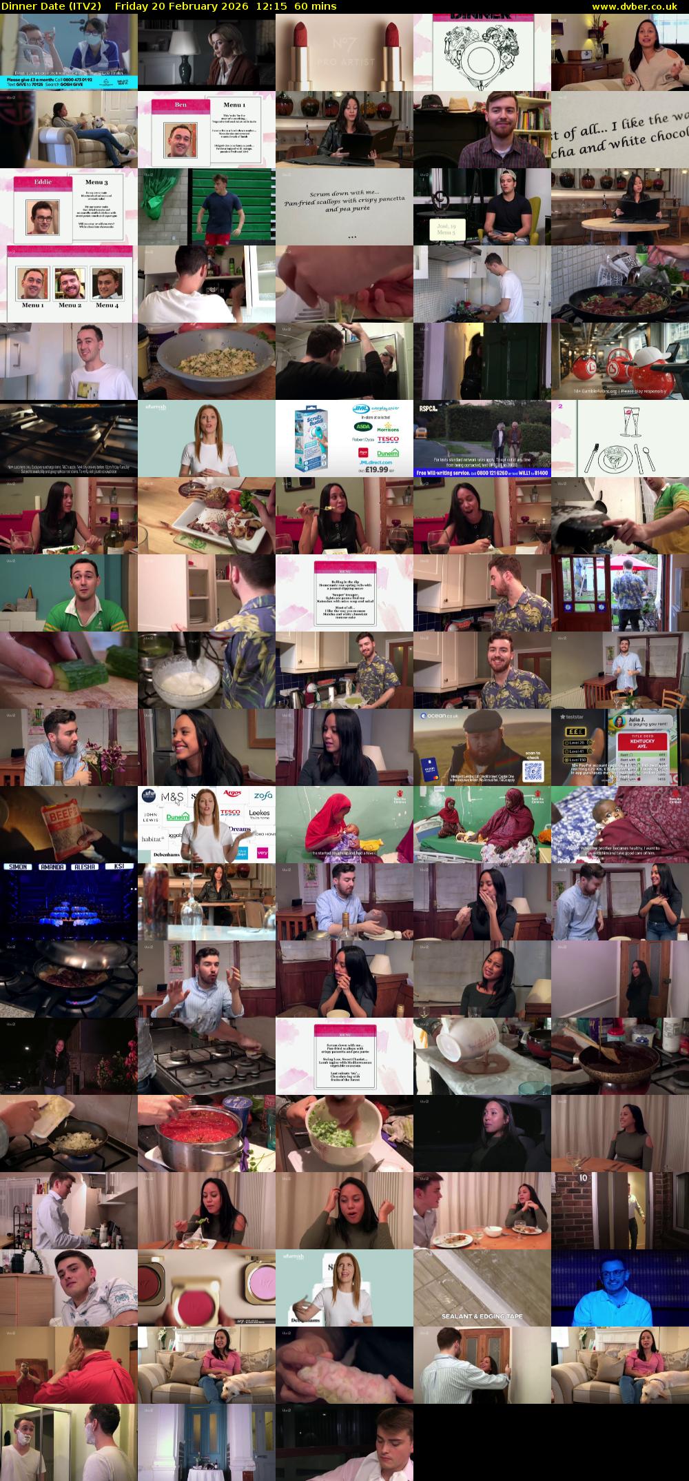 Dinner Date (ITV2) Friday 20 February 2026 12:15 - 13:15