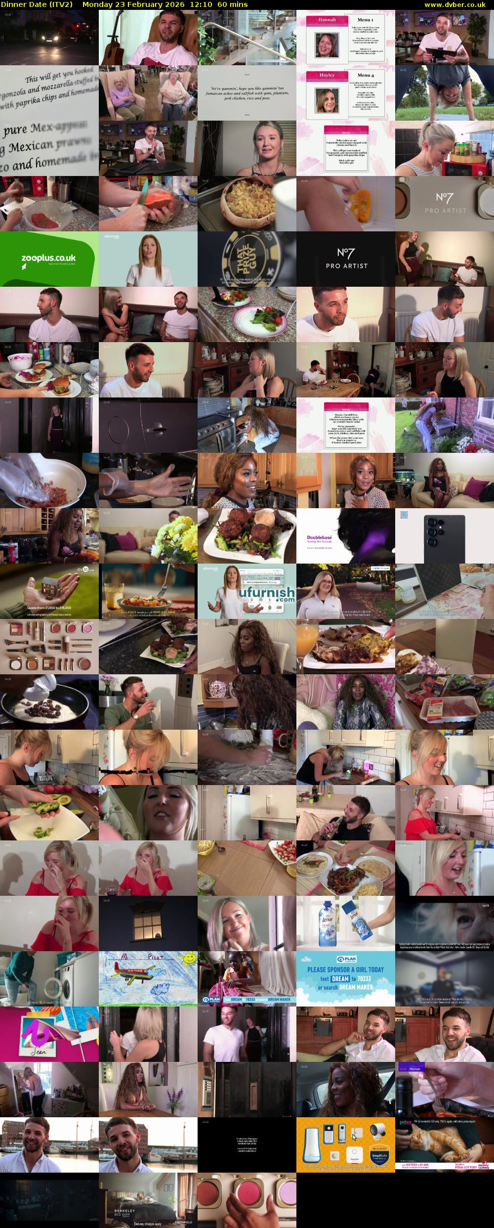 Dinner Date (ITV2) Monday 23 February 2026 12:10 - 13:10