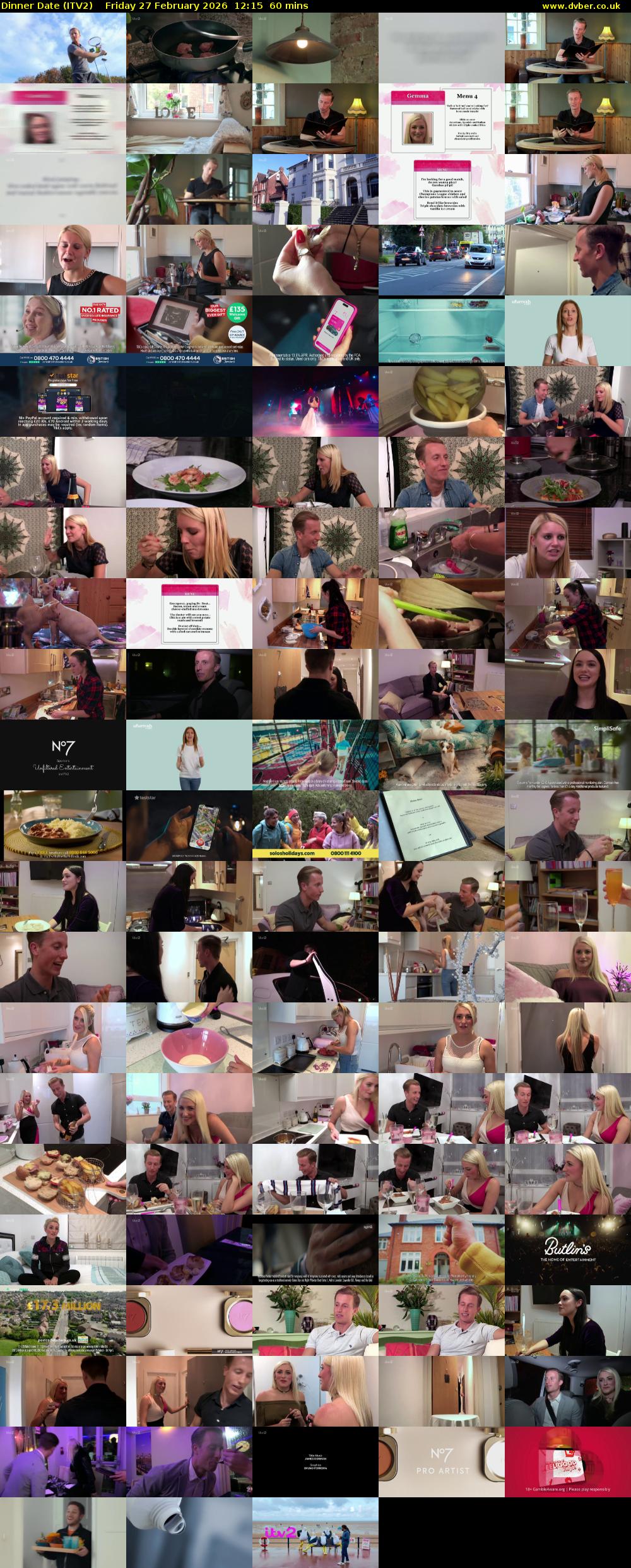 Dinner Date (ITV2) Friday 27 February 2026 12:15 - 13:15